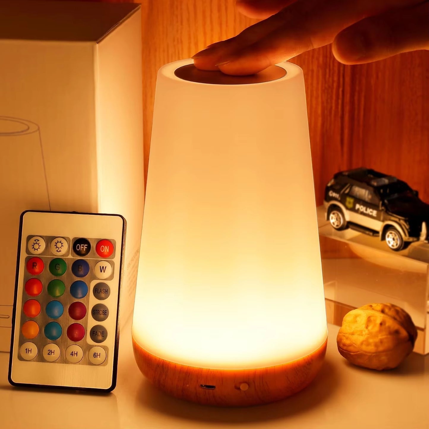 13-Color Touch Bedside Lamp with Remote